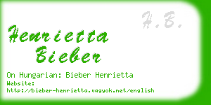 henrietta bieber business card